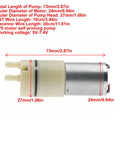 Water Cooling Pump For RC Boats And Electronics detailed view showing dimensions and specifications with motor size and length.