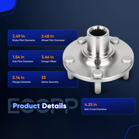 Diagram of Front Wheel Hub Bearing Assembly For Ford Transit Connect 2010 To 2013 with dimensions and specifications.