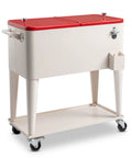 80 Quart Rolling Ice Chest On Wheels For Outdoor Bevs And Patio Parties With Waterproof Cooler Cart Cover Keeps Drinks Cold 48 Hours And Food Warm 8 Hours Holds Up To 100 Cans Includes Bottle Opener And Cap Catcher