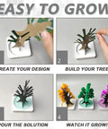 Hands On Crystal Growing Kit For Kids And Curious Crafters Grow Three Crystal Trees With Easy Step By Step Instructions All In One Science And Arts DIY Gift For Fun Creative Craft Projects, paper tree on base