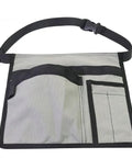 Heavy Duty Adjustable Tool Belt Pouch With 6 Pockets, Reinforced Canvas Construction For Screwdrivers, Rulers And Other Hand Tools, Durable Gray Carpenter Belt For Pros And DIY Projects. Gray canvas belt pouch with adjustable strap and 6 pockets