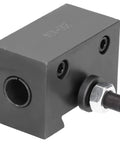 Top Shelf Quick Change Tool Holder For Mini Lathe And Cnc Machining Builds Crafted From High Carbon Steel, close-up of clamp housing.