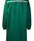 Back view of Reflective Long Lab Coat For Warehouse And DIY Projects With Knee Length Coverage, Green XL