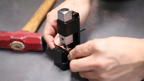 Hammer Lug Crimping Tool For 8 AWG Through 4 0 Battery And Welding Cables Pro Grade Built Tough With High Strength Iron in use