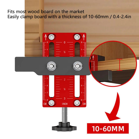 Heavy Duty Cabinet Door Mounting Jig, Bullseye Ready Frameless Or Framed Installation Locator clamping wood board 10-60mm thick.