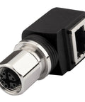 RJ45 To M12 X Coded 8 Pin Adapter 360 Degree Rotatable Shielded IP68 Industrial Ethernet Connector, side view