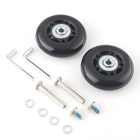 60mm By 18mm Luggage Replacement Wheels Kit That Rolls Smooth With ABEC 608zz Bearings Inline Skate Wheels Set Of 2 Center Bore 6mm