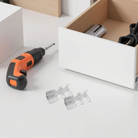 Heavy Duty Metal Corner Protectors Set For Jewelry Boxes Tables And Trunks Easy Install with orange screwdriver and drawer
