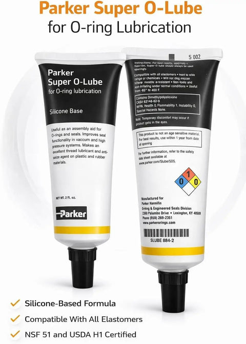 Two 2 Oz Tubes Of Silicone O Ring Lubricant For Smooth Installations And Seals, A Pro Grade Grease, great for automotive and plumbing seals