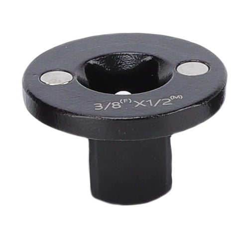 Top Tier 4 Piece Low Impact Socket Adapter Set With Magnetic Drive Ratchet Converter Kit And Compact Wrench Adapters For Quick Size Swap From Quarter To Inch Drivers Perfect For Tight Spaces 3/8 to 1/2 black steel adapter