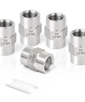 5 Pack Forged 316L Stainless Steel Pipe Fittings Couplings 1/2 Inch NPT Female X 1/2 Inch NPT Female Pipe Adapters