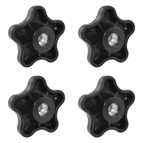Four Pack 5/16-18 Female Thread Polypropylene Clamping Knobs For Jigs, Durable With Galvanized Iron Inserts, 2 Inch Head Diameter