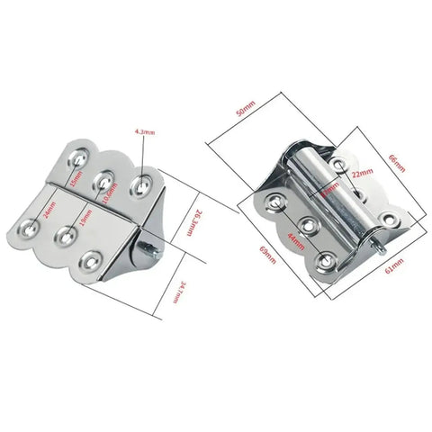 Beefy Stainless Steel Spring Butterfly Hinges With Auto Close Flush Mount for cabinets doors and windows, set of 6 pcs