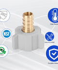 Half Inch PEX To Female NPT Swivel Brass Crimp Adapter No-Lead Fitting, PEX-B Compatible, 360 Degree Swivel Nut For Easy Install And Flex, Heavy-Duty Nylon Nut, Corrosion Resistant, 4-Pack brass PEX fitting