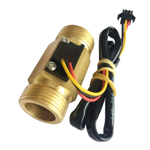 Brass Water Flow Switch Sensor 1-30 Liters Per Minute With Three Quarter NPT Thread For Water Heaters And Dispensers DC 5-15V Durable