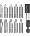 11 Piece Screw Extractor Set With Self Locking Extension Rod Fix Stripped And Damaged Screws Fast The Smart All In One Tool Kit