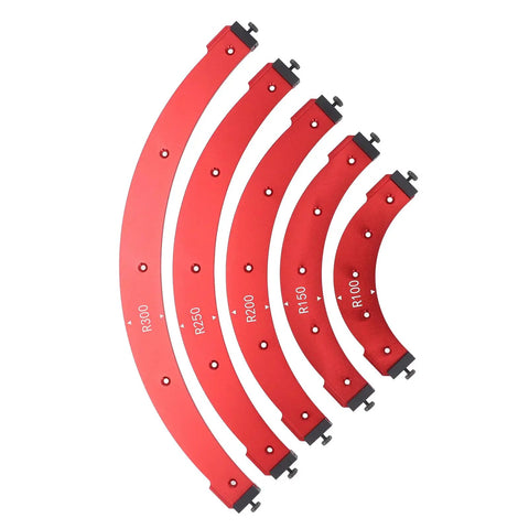 Badass Radius Jig Template Set Straight Up Routing Cabinet Corners With Rock Solid Aluminum Build delivering precise curves in five sizes.