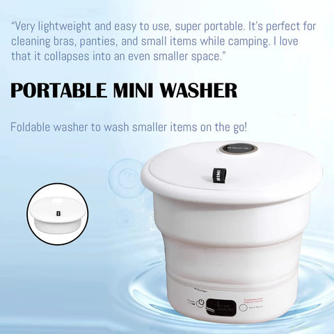 Ultra Compact Portable Washing Machine For Camping And RV Life Foldable Bucket Washer For Travel In Small Spaces White Road Trip Ready Laundry Gadget That Keeps Your Clothes Clean On The Go