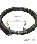 Heavy Duty 3000W Finned Heating Element Made From Tough Stainless Steel With A Round Shape. 300mm wide, 800mm long.