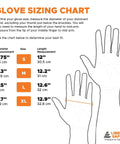 Glove sizing chart showing measurements for Heavy Duty Pvc Work Gloves With Sandy Finish Green Coat, size large.