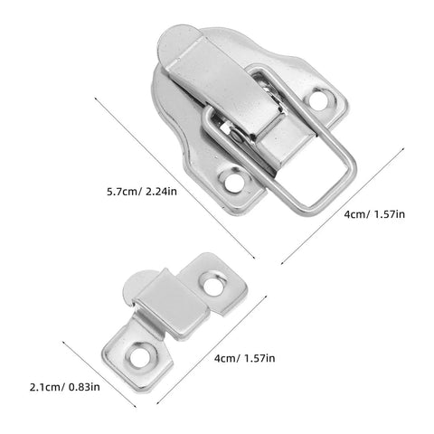 Duckbilled Toggle Latches Set For Jewelry Boxes, Tool Chests, And Decorative Displays Retro Vintage Inspired Silver Iron 5.7x4 cm