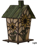 Handmade Tiffany Style Stained Glass Birdhouse Table Lamp With Sunflower Design For Home Decor That Pops In Any Room 7 Inch High E12 Bulb Not Included Classic Craft Lighting with light off