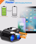Dual Cigarette Lighter Splitter Car Charger With Independent Switches 200W Peak Power USB C PD 3.0 20W And QC 3.0 Fast Charge Powers iPhone Samsung Pixel And More While You Drive Ideal For Dash Cam GPS Mini Fridge And Accessories with two charging ports and digital display