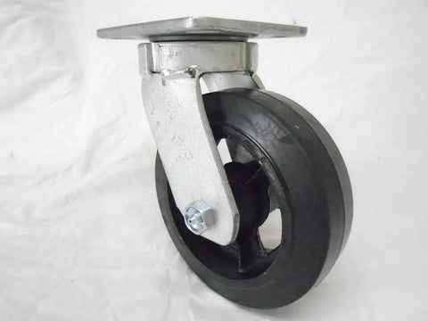Tough As Nails 6 Inch Rubber Rollers With Steel Hub Kingpinless Casters includes a swivel unit for heavy duty carts.