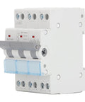 Manual Transfer Switch For 400VAC 63A 3 Pole DIN Rail Mount Isolating Circuit Breaker, IP20 Rated, flame retardant silver