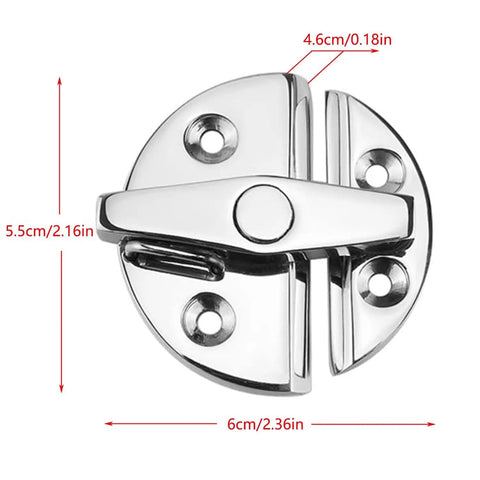316 Stainless Steel Boat Door Catch Latch 55mm Round Twist Lock For Boats And Outdoor Cabinets Saltwater Ready Corrosion Resistant