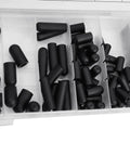 Kick Some Serious Butt With This Awesome 80-Piece Rubber Vacuum Line Cap Assortment Kit For Smooth Hose Covers Fitting Carburetors And Manifolds Without Any Stress Or Leaks Ever Again. black rubber vacuum line caps in a plastic organizer tray