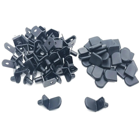 Hella Sturdy Cabinet Shelf Pins And Bracket Pegs With Rubber Sleeves For Adjustable Shelving Upgrades set of black shelf pins.