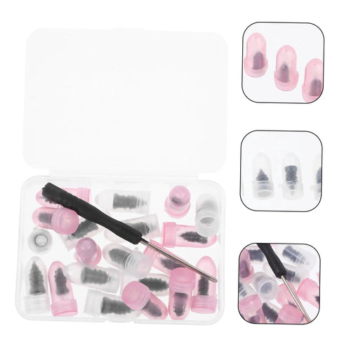 Heavy Duty Vacuum Tire Repair Nail Set With Sharp Cutter Blades And Tough Rubber Screw Plugs For Cars And Trucks Quick Puncture Fix Road Ready No Sweat Gearhead Kit in clear case with pink rubber plugs