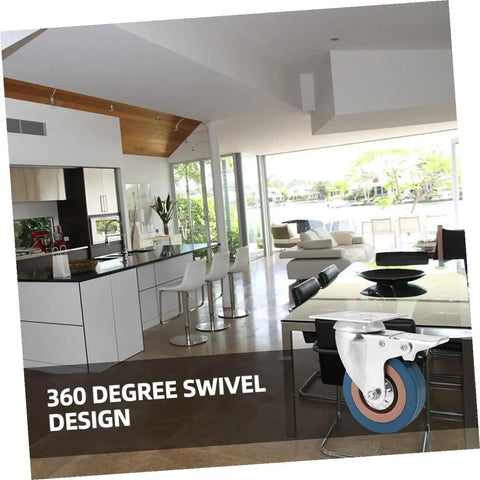 Heavy Duty 2 Inch Pvc Swivel Casters With Lock Brakes visible in a modern kitchen with a stylish dining table.
