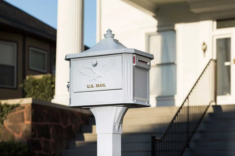 Hamilton Large Capacity Cast Aluminum Post Mount Mailbox Built To Last With Side Door Access And Locking Compartment by house steps