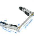 Rear Metal Sway Bar Anti Roll Kit For 1/10 RC Rock Crawler with aluminum arms, steel sway bar, adjustable mounts, and dimensions.