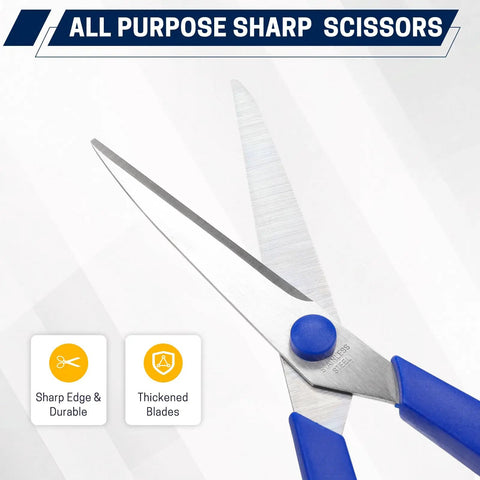24 Pack Bulk 8 Inch All Purpose Heavy Duty Scissors Workhorse For Office School And Home With Stainless Steel Blades