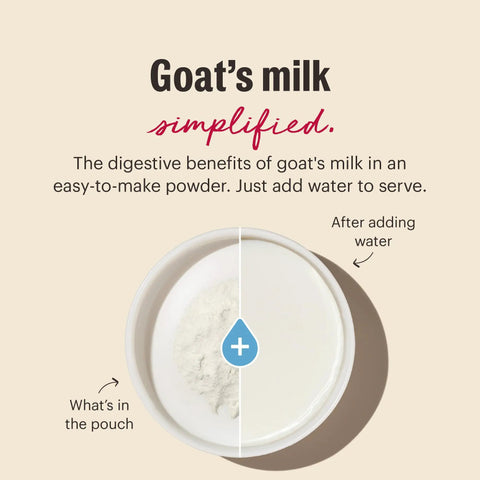 Human Grade Instant Goat Milk Powder Loaded With Probiotics To Settle Doggos And Kittens Tummies While Kickstarting Gut Health Perfect For Mixing Into Any Scoop As A Snappy Daily Nutrition Boost For Happy Fur Families 5.2 Ounces in a bowl before and after adding water.