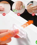 See Through No Drill Invisible Drawer Pulls Peel And Stick Hidden Cabinet Handles, transparent silicone pull in use