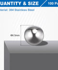 6.5mm Stainless Steel Bearing Balls, 100 Pcs, G100 Precision Mirror Finish on display