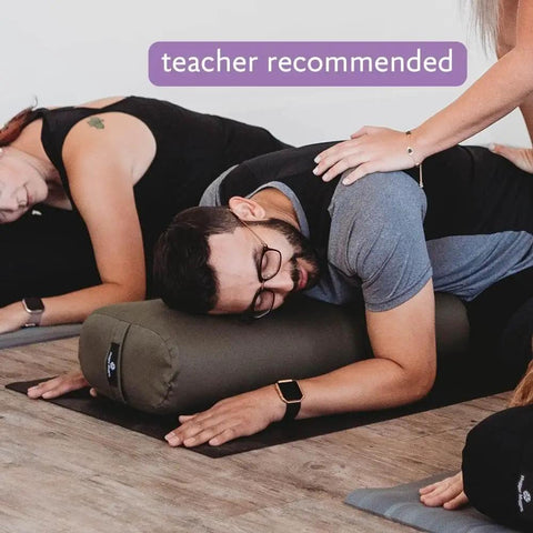 Beefy Rectangular Yoga Bolster For Deep Restorative Poses Ultra Firm Foam Core With Cotton Cover Handmade In The USA Black 25 In By 11 In By 5 In 5 Lb Restorative Pillow You Can Count On, rectangular bolster under head and chest