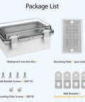 ABS Plastic IP65 Dustproof Waterproof Junction Box With Hinged Shell And Clear PC Cover Gray 5.9 X 3.9 X 2.8 Inches
