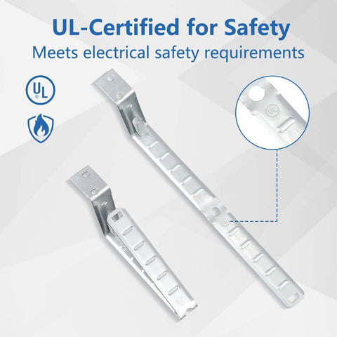 Heavy Duty Wall Mount Cable Support Clamps 100 Pack Galvanized Steel Electrical Brackets With Locking Tab For Dead Simple Wire Management And Built Tough MC AC BX Stud Organization, showing UL-certified clamps.