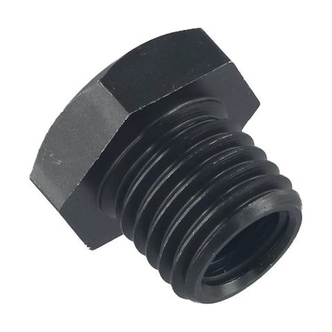 Black steel wood lathe chuck adapter, hex nut body, M18x2.5 to 1-8TPI threads