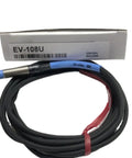 Heavy-Duty Ev-108u Main Unit With Unshielded Type M8 Switch, black cable with blue label for industrial automation.