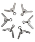Six Piece Stainless Flange Bolt Fasteners Kit With Hole Hand Tightened Wing Screws
