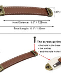 Leather Drawer Pulls With Iron Plate For Enhanced Bearing Capacity 6 Piece Set Includes Self Tapping Screws Ergonomic Red Brown Leather Handles