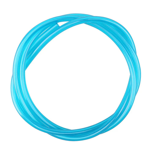 Close-up of a coiled blue hose from the Four Sizes Fuel Line Hose Kit For Small Engines With Four Feet Of Fuel Line in various sizes.