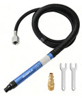 Top Shelf 1/8 Inch Pencil Air Die Grinder Rock Solid Pneumatic Rotary Tool with 55 Inch hose and accessories for precision tasks.
