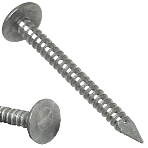 Heavy Duty Aluminum Ring Shank Nails 1.25 Inch Flat Head Fasteners Rust Resistant Construction Hardware Built Tough For Vinyl Siding And Roofing Trim Pro Grade Rock Solid Grip Five Hundred Count